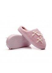 Pink shoes,Plain Color shoes,Pink Closed Tweed Toe Falt Slippers
