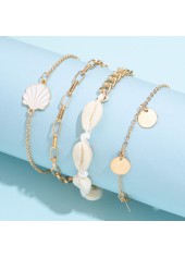 Golden jewelry,Golden Color Shell Alloy Detail Anklets