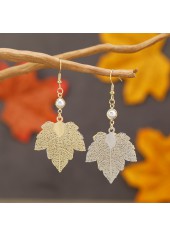 boucles d'oreilles en alliage champagne feuille d'Halloween