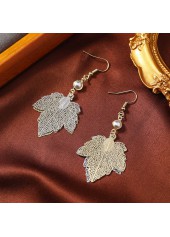 Champagne jewelry,Golden jewelry,Halloween Leaf Champagne Alloy Deyail Earrings