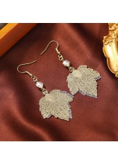 Champagne jewelry,Golden jewelry,Halloween Leaf Champagne Alloy Deyail Earrings