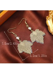 Champagne jewelry,Golden jewelry,Halloween Leaf Champagne Alloy Deyail Earrings