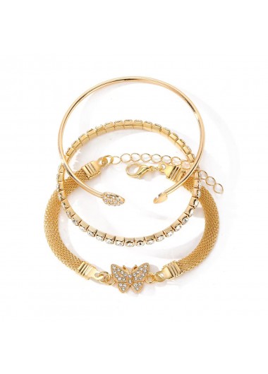 Golden jewelry,Animal Print jewelry,Heart jewelry,Halloween Butterfly Heart Golden Alloy Bracelets