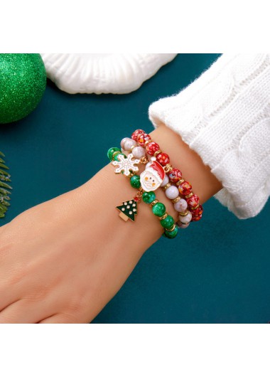 Red jewelry,Plants jewelry,Christmas Santa Claus Red Alloy Bracelets