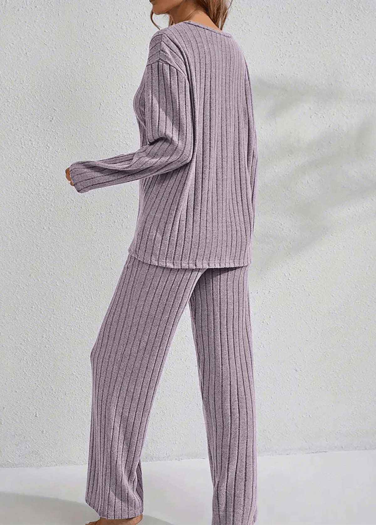 Dusty Purple loungewear,Plain Color loungewear,Dusty Purple V Neck Lounge Top and Pants