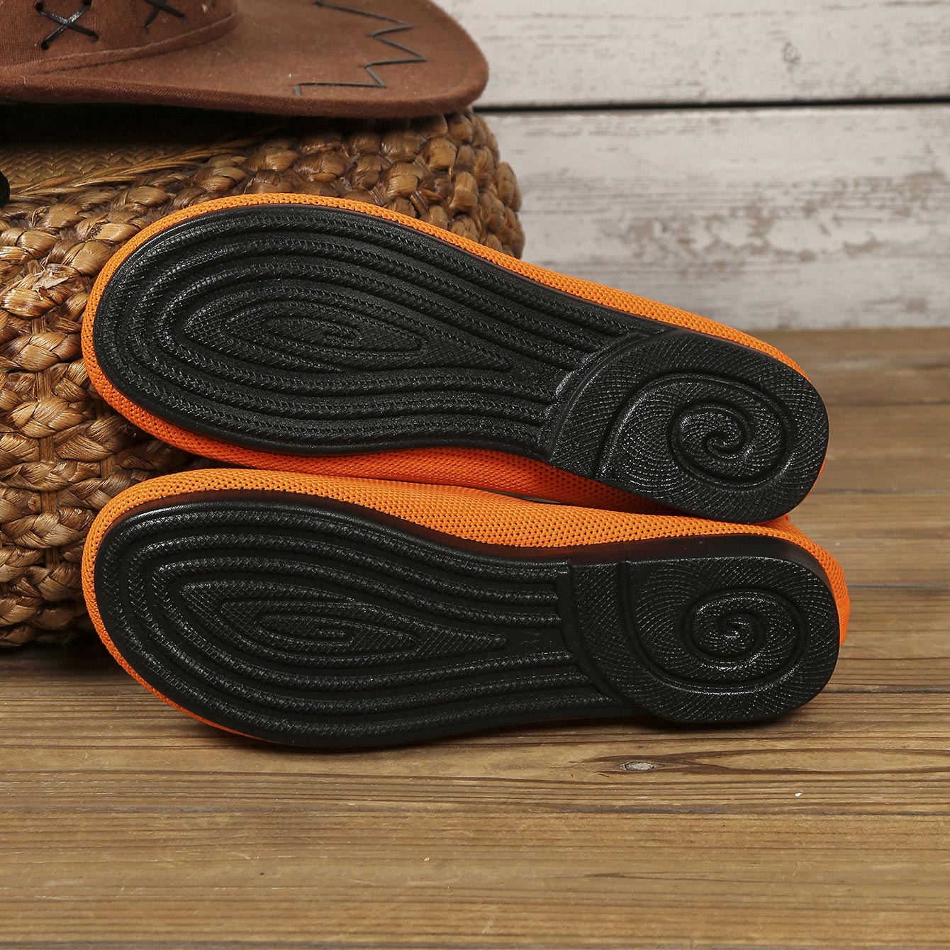 Orange shoes,Halloween shoes,Halloween Orange Color Falt Closed Toe