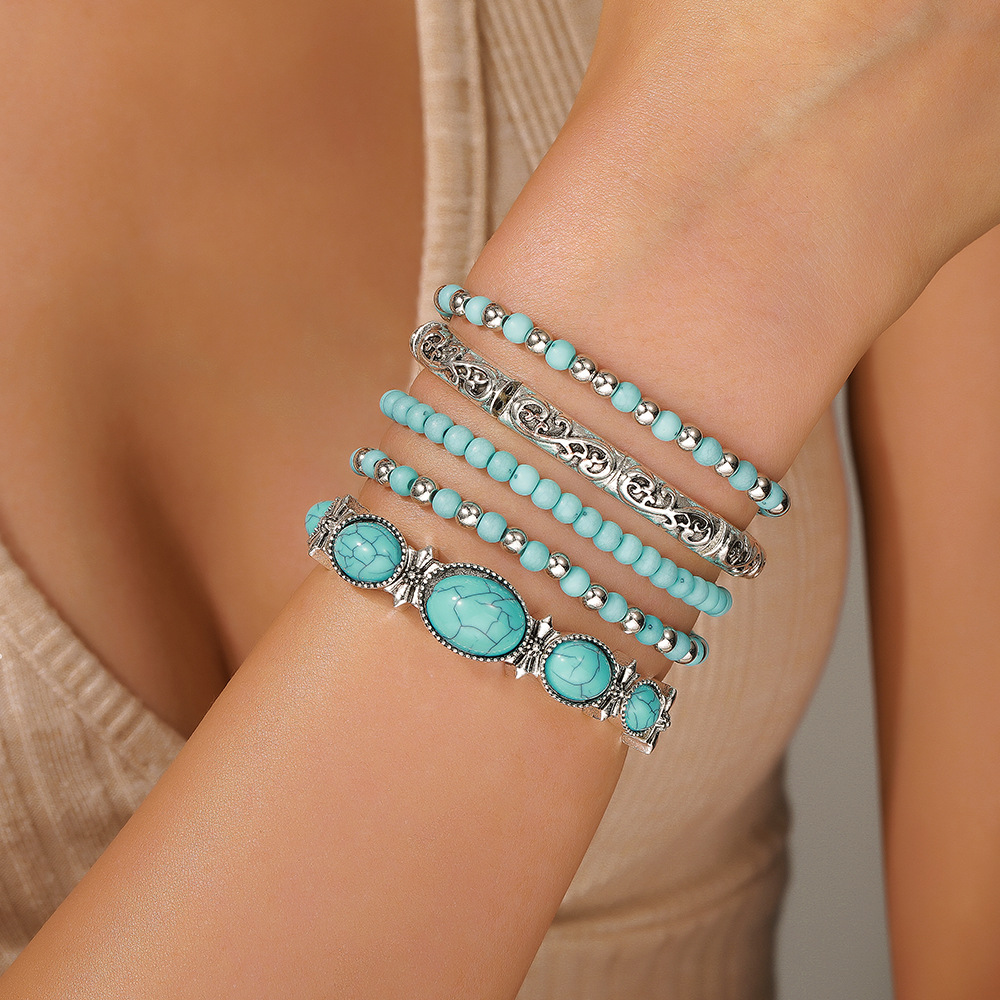 Mint Green jewelry,Other jewelry,Mint Green Turquoise Beaded Bracelet Set