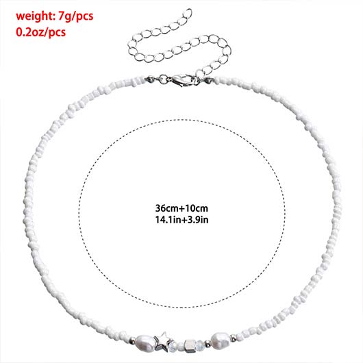 Silver jewelry,Other jewelry,Silver Star Design Seed Beads Necklace