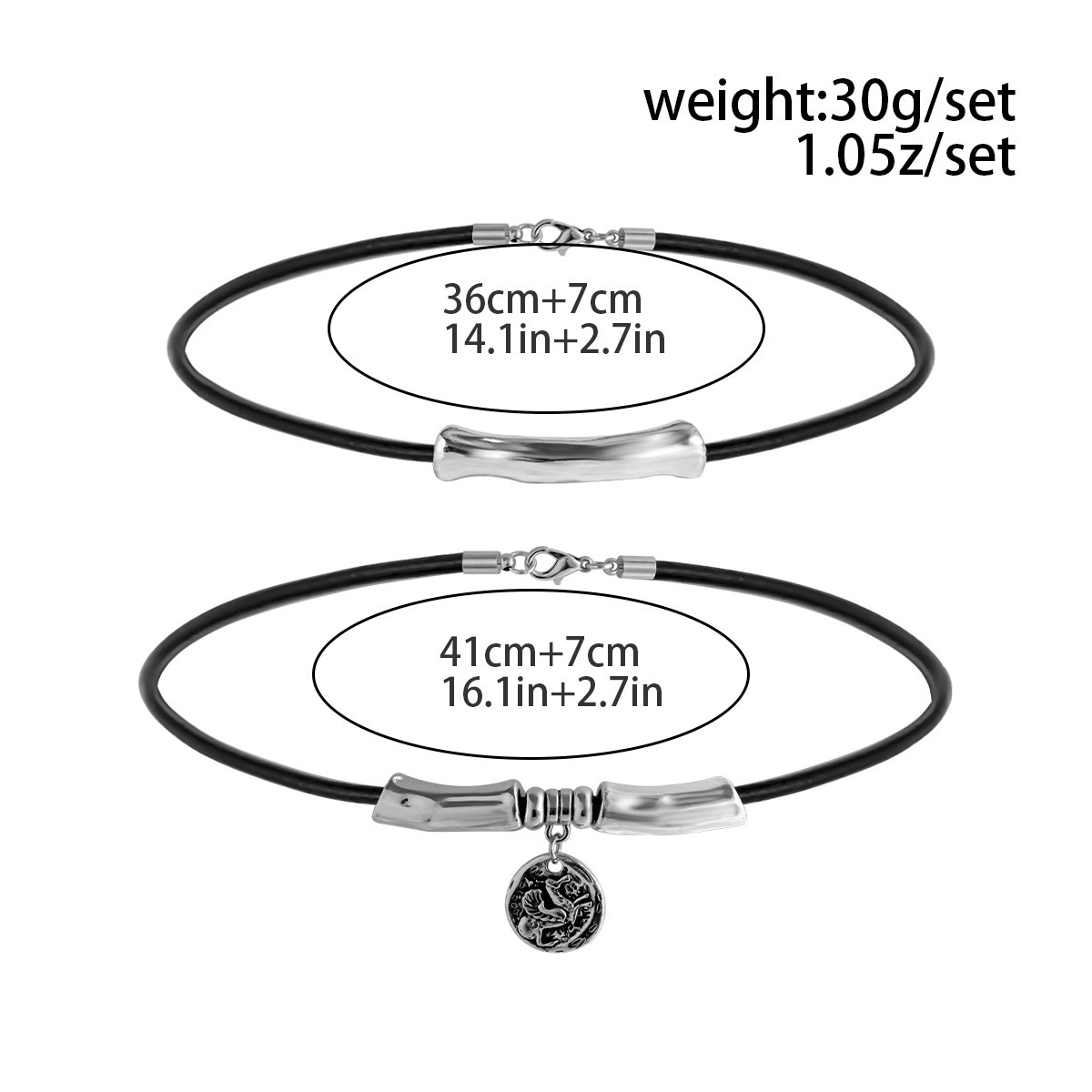 Silver jewelry,Other jewelry,Round Silver Embossed Alloy Necklace Set