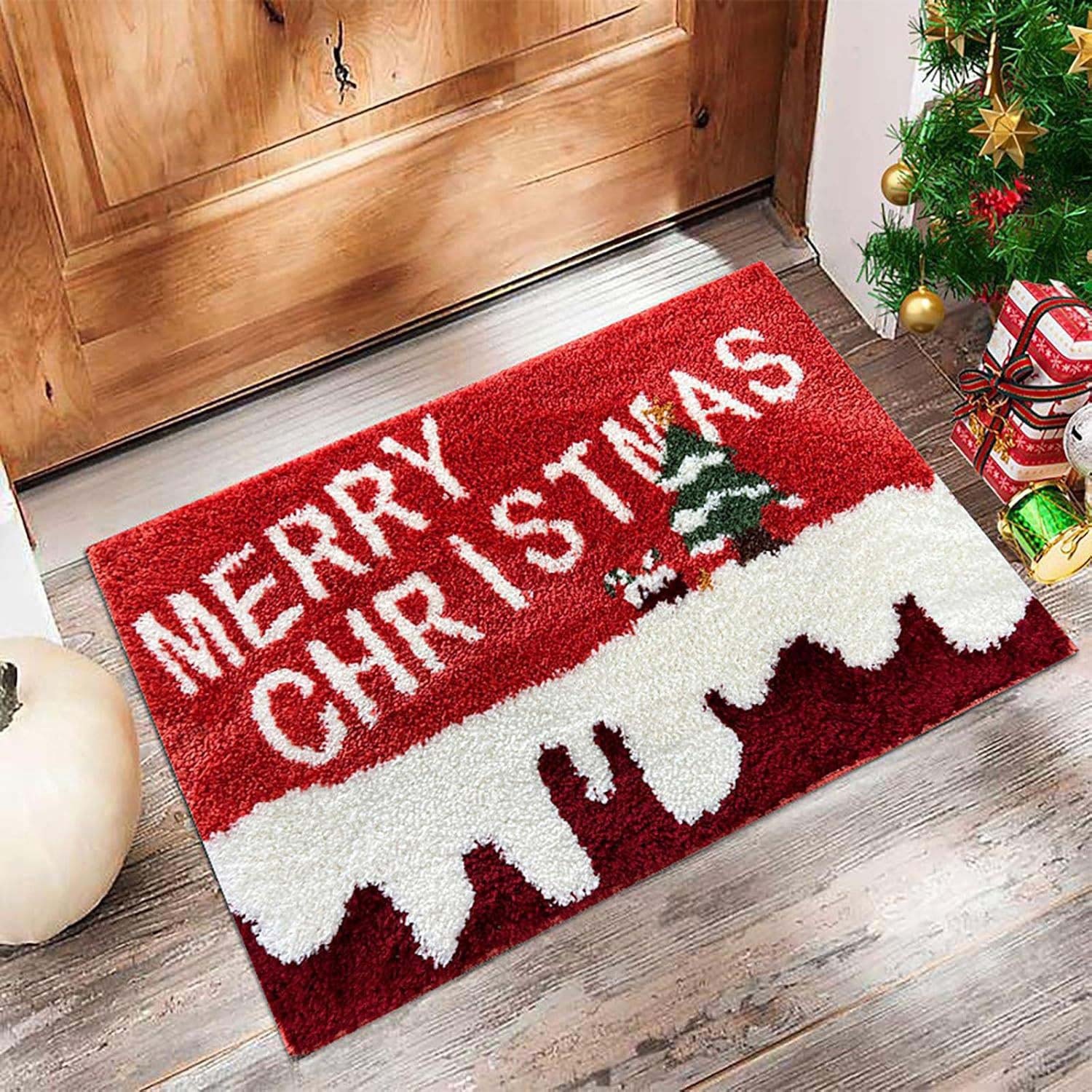 Red accessories,Christmas accessories,Christmas Red Cat Paw Pad Bath Mat