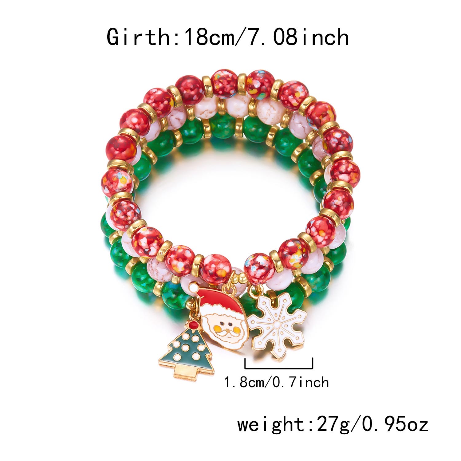 Red jewelry,Plants jewelry,Christmas Santa Claus Red Alloy Bracelets