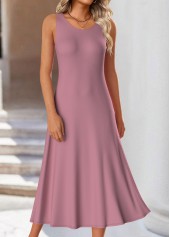 Pink dresses,Ombre dresses,Everyday dresses,Casual dresses,ROTITA Two Piece Ombre Pink Round Neck Dress and Cardigan