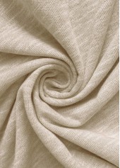 Light Camel tops,Plain Color tops,ROTITA Double Side Pockets Light Grey Long Sleeve Hoodie