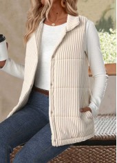 Rotita – Bauchbedeckung – Beigefarbene Weste mit Hemdkragen und ärmellosem Schnitt