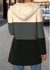 Multi Color tops,Plain Color tops,ROTITA Tummy Coverage Multi Color Hooded Long Sleeve Coat