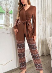 Dark Coffee loungewear,Tribal loungewear,Tribal Print Lounge Top and Pants and Cardigan