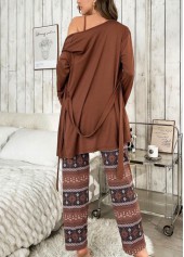 Dark Coffee loungewear,Tribal loungewear,Tribal Print Lounge Top and Pants and Cardigan