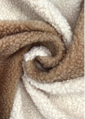 Light Coffee tops,Contrast Color tops,Tummy Coverage Light Coffee Turn Down Collar Coat