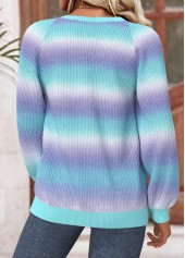 Multi Color tops,Ombre tops,ROTITA Tummy Coverage Ombre Multi Color Round Neck Sweatshirt