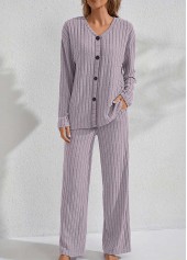 Dusty Purple loungewear,Plain Color loungewear,Dusty Purple V Neck Lounge Top and Pants