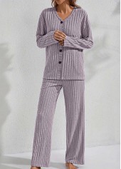 Dusty Purple loungewear,Plain Color loungewear,Dusty Purple V Neck Lounge Top and Pants