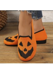 Orange shoes,Halloween shoes,Halloween Orange Color Falt Closed Toe