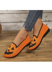 Orange shoes,Halloween shoes,Halloween Orange Color Falt Closed Toe