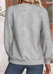 Light Grey Marl tops,Leopard tops,Animal Print tops,ROTITA Tummy Coverage Leopard Light Grey Marl Round Neck Sweatshirt