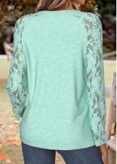 Mint Green tops,Plain Color tops,ROTITA Tummy Coverage Mint Green Round Neck T Shirt