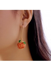 Orange jewelry,Plants jewelry,Halloween Pumpkin Orange Plants Alloy Earrings