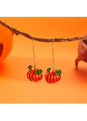 Orange jewelry,Plants jewelry,Halloween Pumpkin Orange Plants Alloy Earrings