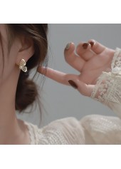 Golden jewelry,Golden Color Butterfly Alloy Detail Earrings