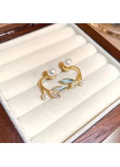 White jewelry,Plants jewelry,White Alloy Leaf Pearl Design Earrings