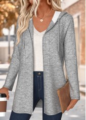 Rotita – Langärmliger Mantel mit Kapuze und Bauchbedeckung in Dunkelgrau