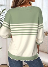 Multi Color tops,Geometric tops,ROTITA Tummy Coverage Geometric Print Multi Color V Neck Sweatshirt