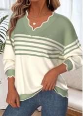 Multi Color tops,Geometric tops,ROTITA Tummy Coverage Geometric Print Multi Color V Neck Sweatshirt