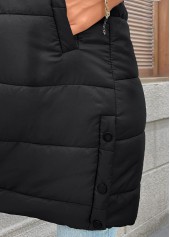 Black tops,Plain Color tops,Tummy Coverage Black Sleeveless Tunic Waistcoat