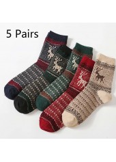chaussettes mi-mollet multicolores de Noël