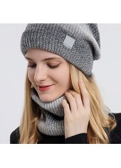 Dark Grey Marl accessories,Ombre accessories,Ombre Dark Grey Marl Hat and Circle Scarf Beanie