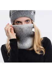 Dark Grey Marl accessories,Ombre accessories,Ombre Dark Grey Marl Hat and Circle Scarf Beanie