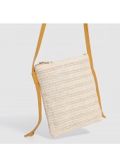 Beige accessories,Plain Color accessories,Beige Color Open Crossbody Messenger Bag