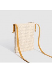 Beige accessories,Plain Color accessories,Beige Color Open Crossbody Messenger Bag