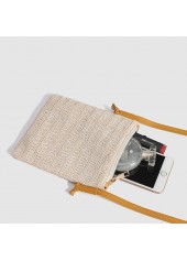 Beige accessories,Plain Color accessories,Beige Color Open Crossbody Messenger Bag