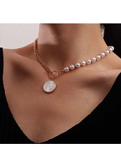 Collier rond en alliage doré avec détails en collier