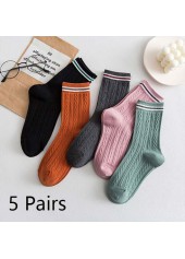 mehrfarbige Overknee-Socken