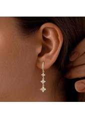 goldene Kupferohrringe mit Strassquasten-Design