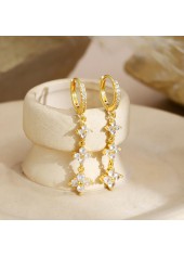 Golden jewelry,Other jewelry,Golden Rhinestone Tassel Design Copper Earrings