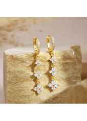 Golden jewelry,Other jewelry,Golden Rhinestone Tassel Design Copper Earrings