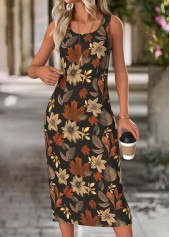 Black dresses,Floral dresses,Plants dresses,Everyday dresses,Casual dresses,ROTITA Tummy Coverage Floral Print Black Dress and Cover Up