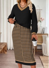 Black dresses,Plaid dresses,Geometric dresses,Casual dresses,ROTITA Tummy Coverage Plaid Black Dress and Cover Up